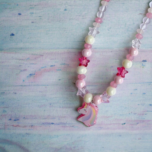 兒童珍珠項鍊系列 - 粉色獨角獸